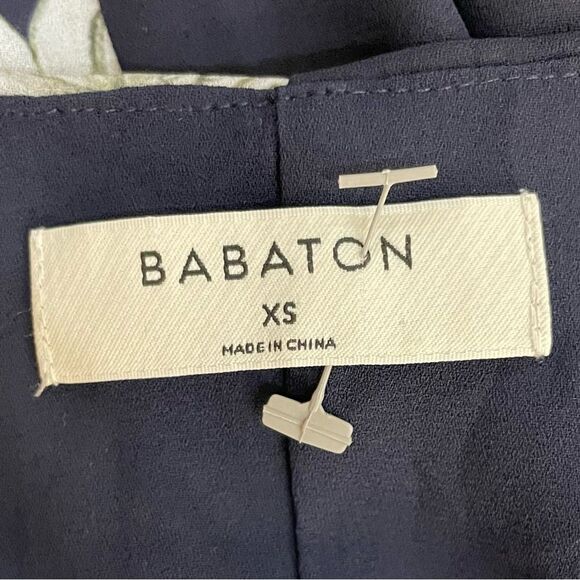 Aritzia Babaton Wallace Navy Floral Wrap Dress Short Sleeves Size XS - Picture 10 of 11